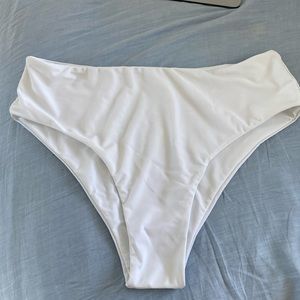 NWOT Zaful High Waist Bikini Bottoms White XXL